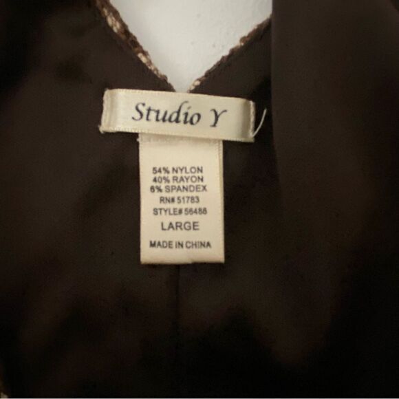 Vtg Studio Y Lace Babydoll Midi Dress Sz L Dark Cottagecore Whimsigoth Tie-back - Picture 3 of 13